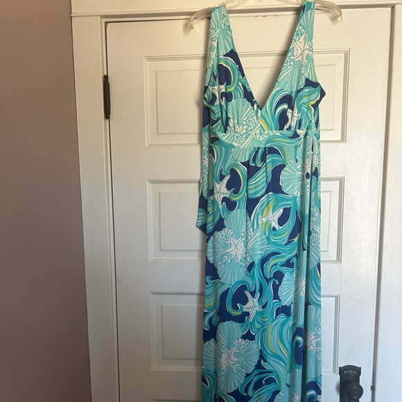 Lilly Pulitzer Blue Wave print maxi dress - Picture 2 of 4